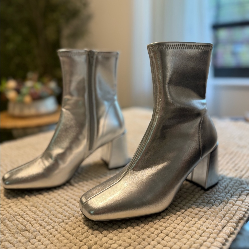 Silver Ankle Boots